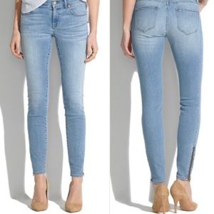 Madewell Skinny Skinny Zip Jeans in Mist